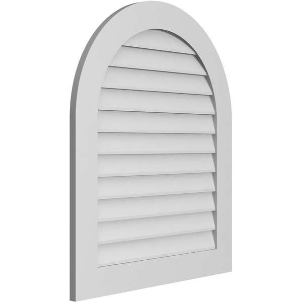 Round Top Surface Mount PVC Gable Vent: Non-Functional, W/ 3-1/2W X 1P Standard Frame, 30W X 36H